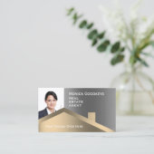 フェイク金ゴールド及び銀金属性不動産  名刺 (スタンド正面)