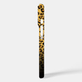フェイク金ゴールド名を付けたFur Wild Leopard Print Case-Mate iPhoneケース (裏面 / 左)