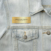 フェイク金ゴールド名タモダングエレガントシンプルテンプレート 名札 (インサイチュ)