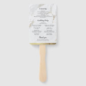 フェイク金ゴールド大理石の高級モダン結婚式 ハンドファン (裏面)