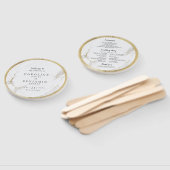 フェイク金ゴールド大理石の高級モダン結婚式 ハンドファン (組立なし)