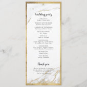 フェイク金ゴールド大理石の高級モダン結婚式 プログラム (裏面)