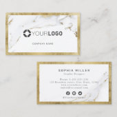 フェイク金ゴールド大理石カスタム会社のロゴプロフェッショナル 名刺 (正面/裏面)
