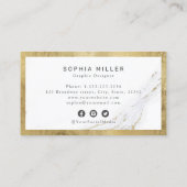 フェイク金ゴールド大理石カスタム会社のロゴプロフェッショナル 名刺 (裏面)