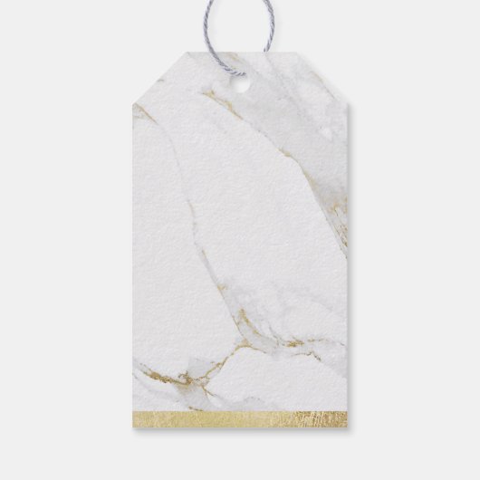 フェイク金ゴールド大理石モダンの結婚高級感謝してい君 ギフトタグ (裏面)