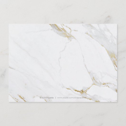 フェイク金ゴールド大理石モダンラグジュアリー結婚式 エンクロージャーカード (裏面)