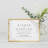 フェイク金ゴールド大理石モダンラグジュアリー結婚式 エンクロージャーカード (スタンド正面)