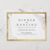 フェイク金ゴールド大理石モダンラグジュアリー結婚式 エンクロージャーカード (正面/裏面)