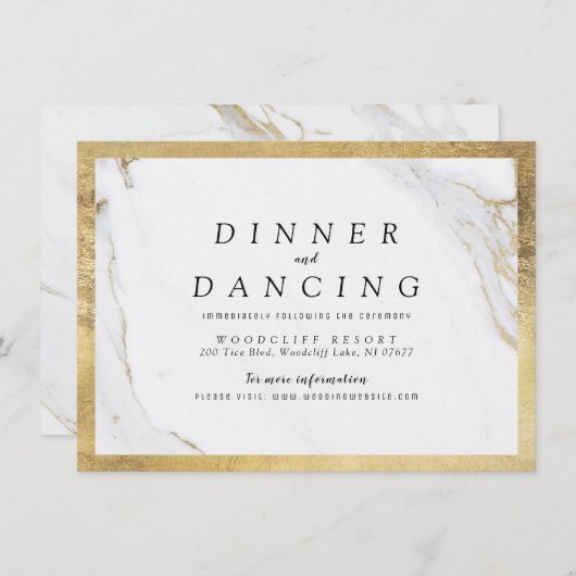 フェイク金ゴールド大理石モダンラグジュアリー結婚式 エンクロージャーカード (正面/裏面)