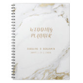 フェイク金ゴールド大理石ラグジュアリーモダンウェディングプランナー ノートブック (正面)