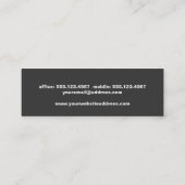 フェイク金ゴールド対角ストライプのミニ名刺 スキニー名刺 (裏面)