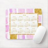 フェイク金ゴールド年2019年カレンダマウスパッドピンク マウスパッド (マウス)