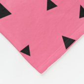 フェイク金ゴールド幾何学模様バラピンクのブラシストローク フリースブランケット (角)