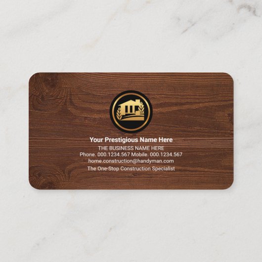 フェイク金ゴールド建物ツール枠 名刺 (裏面)