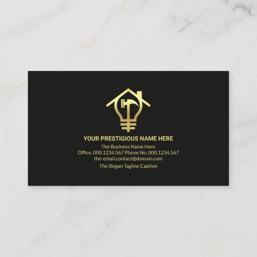 フェイク金ゴールド建築ツールのホーム修復 名刺 (裏面)