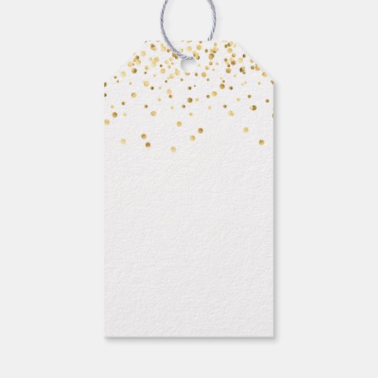 フェイク金ゴールド感謝してい紙吹雪ユー結婚書道 ギフトタグ (裏面)