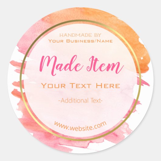 フェイク金ゴールド手作り製品小型家業 ラウンドシール (正面)