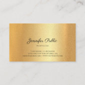 フェイク金ゴールド手書きスクリプエレガントト書 名刺 (裏面)
