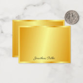 フェイク金ゴールド手書きスクリプト名テンプレートカスタム ノートカード (正面/裏面インサイチュ)