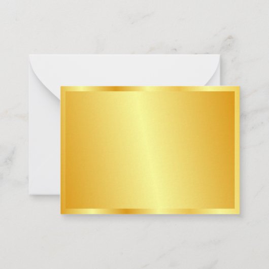 フェイク金ゴールド手書きスクリプト名テンプレートカスタム ノートカード (裏面)