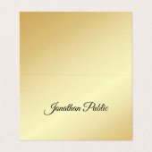 フェイク金ゴールド手書きモダンテンプレートエレガント 名刺 (外部フラット)
