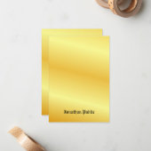 フェイク金ゴールド手書きモノグラムのカスタム ノートカード (正面/裏面インサイチュ)