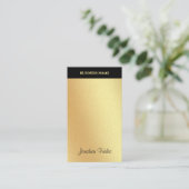 フェイク金ゴールド手書き文字クール書道モダン 名刺 (スタンド正面)