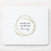 フェイク金ゴールド抽象芸術ロゴ マウスパッド (正面)