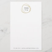 フェイク金ゴールド抽象芸術ロゴ 便箋 (正面)