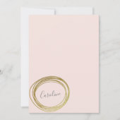 フェイク金ゴールド抽象芸術円デザインスクリプト名 ノートカード (正面)