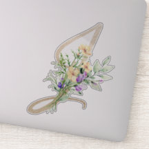 フェイク金ゴールド文字"J"水彩野花