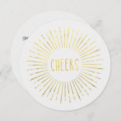 フェイク金ゴールド新年パーティの招待状 招待状 (正面/裏面)