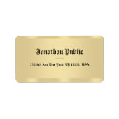 フェイク金ゴールド旧クラシックスタイルフォントエレガントテンプレート ラベル (正面)