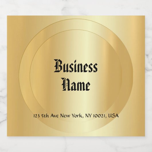 フェイク金ゴールド旧スタイル書跡スクリプトテンプレート ビールラベル (シングルラベル)