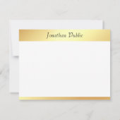 フェイク金ゴールド書スクリプトテンプレートモダン ノートカード (裏面)