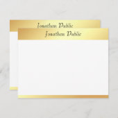 フェイク金ゴールド書スクリプトテンプレートモダン ノートカード (正面/裏面)