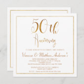 フェイク金ゴールド書道50周年記念 招待状 (正面/裏面)