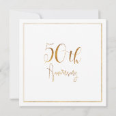 フェイク金ゴールド書道50周年記念 招待状 (裏面)