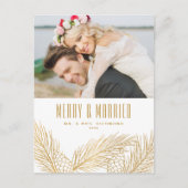 フェイク金ゴールド松メリーと写結婚した真 ポストカード (正面)