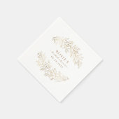 フェイク金ゴールド植物葉ブライダルシャワーパーティー スタンダードカクテルナプキン (角)