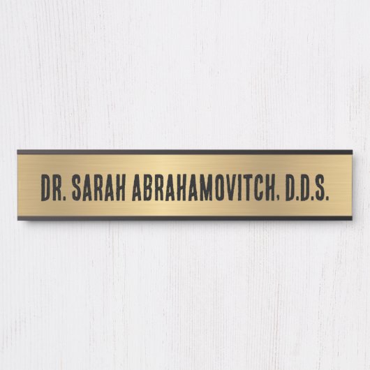 フェイク金ゴールド歯科歯科医院ドアサイン サインプレート (正面)