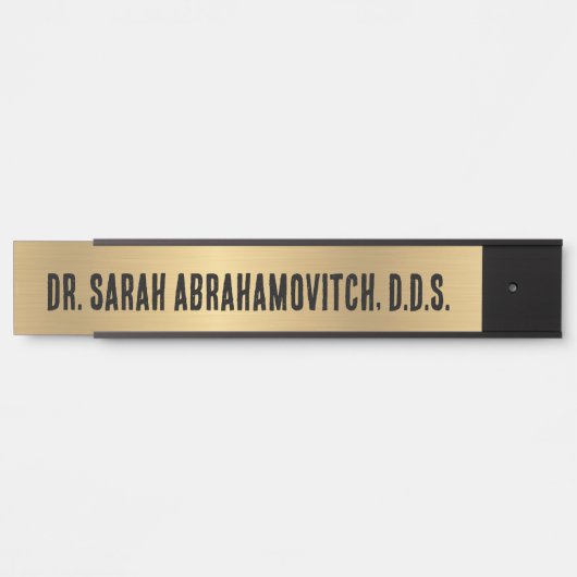 フェイク金ゴールド歯科歯科医院ドアサイン サインプレート (正面)
