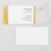 フェイク金ゴールド白プロフェッショナルモダンテンプレート 名刺 (正面/裏面)