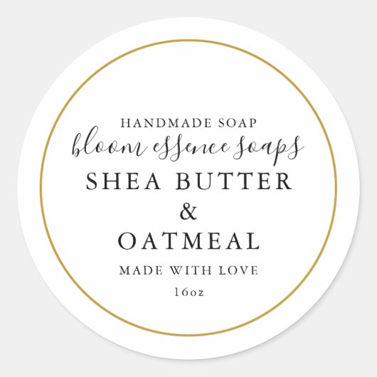 フェイク金ゴールド石けんシール ラウンドシール (正面)