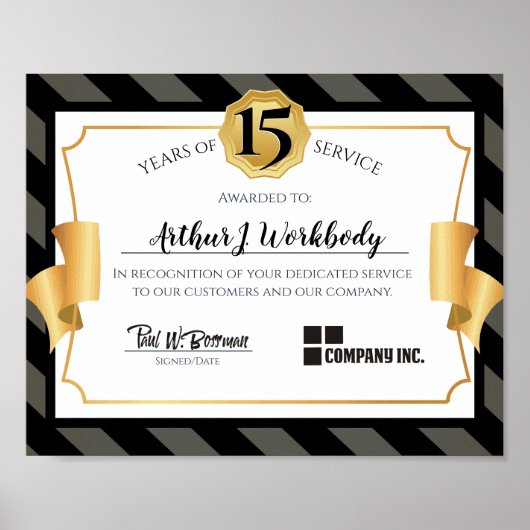 フェイク金ゴールド社員周年記念賞 ポスター (正面)