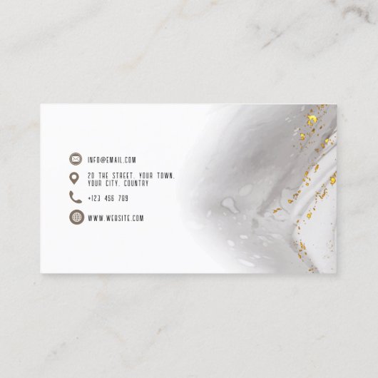 フェイク金ゴールド箔および水彩名刺 名刺 (裏面)