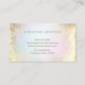 フェイク金ゴールド箔とパステルロータスエステティシャン 名刺 (裏面)