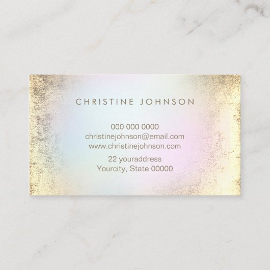 フェイク金ゴールド箔とパステルロータスエステティシャン 名刺 (裏面)