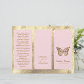 フェイク金ゴールド箔とピンクバタフライのパンフレット (スタンド正面)