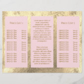 フェイク金ゴールド箔とピンクバタフライのパンフレット (裏面)